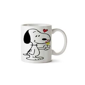 Art Hediye Snoopy Dog Kalp İki Tarafı Baskılı Kupa Bardak