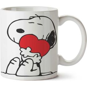 Art Hediye Snoopy Love Kalp 2 İki Tarafı Baskılı Kupa Bardak
