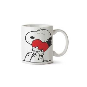 Art Hediye Snoopy Love Kalp 2 İki Tarafı Baskılı Kupa Bardak