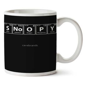 Art Hediye Snoopy Meraklı Periyodik Cetvel İki Tarafı Baskılı Kupa Bardak