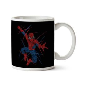 Art Hediye Spider Man Lines İki Tarafı Baskılı Kupa Bardak