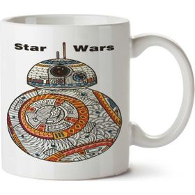 Art Hediye Star Wars Robot Geometrik Desen İki Tarafı Baskılı Kupa Bardak
