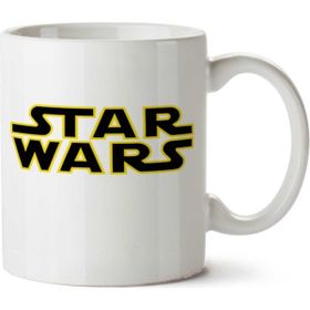 Art Hediye Star Wars Sarı Siyah Yazılı İki Tarafı Baskılı Kupa Bardak
