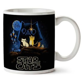 Art Hediye Star Wars Star Cats Uzay Kedisi İki Tarafı Baskılı Kupa Bardak