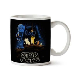 Art Hediye Star Wars Star Cats Uzay Kedisi İki Tarafı Baskılı Kupa Bardak