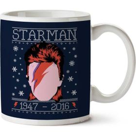 Art Hediye Starman David Bowie Chirstmas Knit Iki Tarafı Baskılı Kupa Bardak
