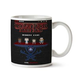 Art Hediye Stranger Things Yazı Karakterler İki Tarafı Baskılı Kupa Bardak