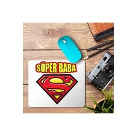 Art Hediye Süper Baba Baskılı 23x19 cm Mouse Pad