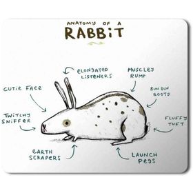 Art Hediye Tavşan Anatomisi Anatomy of a Rabbit Baskılı 23x19 cm Mouse Pad
