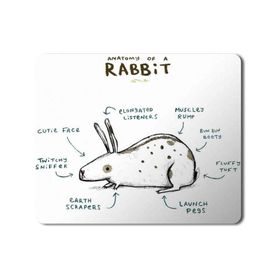 Art Hediye Tavşan Anatomisi Anatomy of a Rabbit Baskılı 23x19 cm Mouse Pad