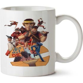 Art Hediye Team Fortress 2 - Blue Spay and Red Teem iki Tarafı Baskılı Kupa Bardak