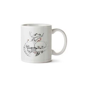 Art Hediye Tembel Hayvan Çizgisel İki Tarafı Baskılı Kupa Bardak