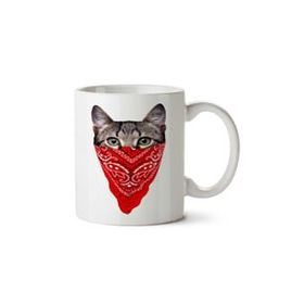 Art Hediye Terörist Kedi İki Tarafı Baskılı Kupa Bardak