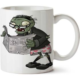 Art Hediye Tersten Gazete Okuyan Zombie İki Tarafı Baskılı Kupa Bardak