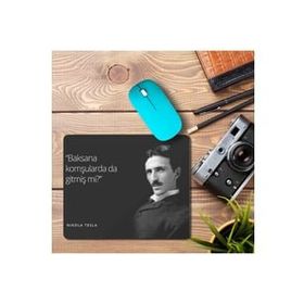 Art Hediye Tesla Elektirk Baksana Komşuda da Gitmiş mi Baskılı 23x19 cm Mouse Pad
