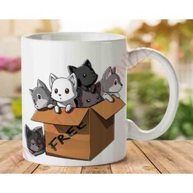 Art Hediye Ücretsiz Kedi Evi Sevimli Kediler Baskılı Kupa Bardak