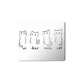 Art Hediye Un Deux Trois Cat Kedi Baskılı 23x19 cm Mouse Pad