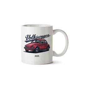 Art Hediye Volkswagen Old Beetle iki Tarafı Baskılı Kupa Bardak