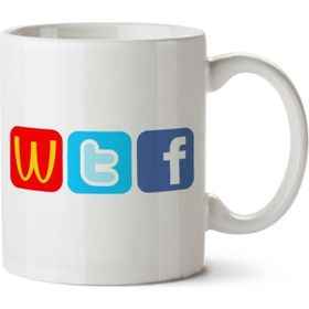 Art Hediye Wtf Mcdonalds Twitter Facebook Logos İki Tarafı Baskılı Kupa Bardak