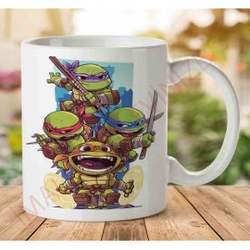 Art Hediye Yavru Ninja Kaplumbağalar İki Tarafı Baskılı Kupa Bardak