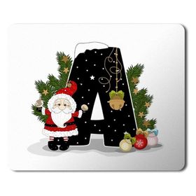 Art Hediye Yeni Yıl Merry Christmas Yılbaşı'na Özel A Harfi 23x19 cm Mouse Pad