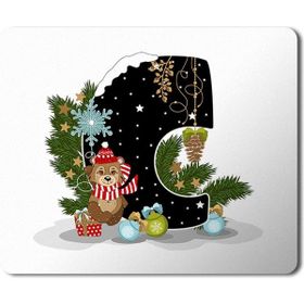 Art Hediye Yeni Yıl Merry Christmas Yılbaşı'na Özel C Harfi 23x19 cm Mouse Pad