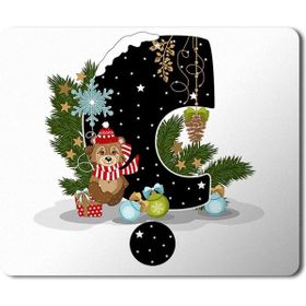 Art Hediye Yeni Yıl Merry Christmas Yılbaşı'na Özel C Harfi 23x19 cm Mouse Pad