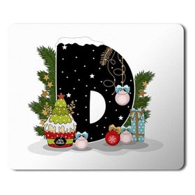 Art Hediye Yeni Yıl Merry Christmas Yılbaşı'na Özel D Harfi 23x19 cm Mouse Pad