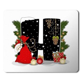Art Hediye Yeni Yıl Merry Christmas Yılbaşı'na Özel H Harfi 23x19 cm Mouse Pad