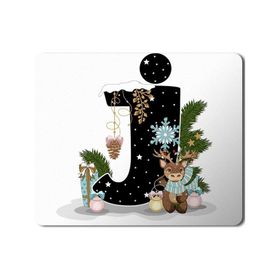 Art Hediye Yeni Yıl Merry Christmas Yılbaşı'na Özel J Harfi 23x19 cm Mouse Pad