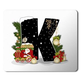 Art Hediye Yeni Yıl Merry Christmas Yılbaşı'na Özel K Harfi 23x19 cm Mouse Pad