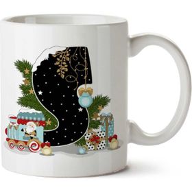 Art Hediye Yeni Yıl Merry Christmas Yılbaşı'na Özel S Harfi Baskılı Kupa Bardak