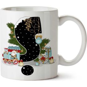 Art Hediye Yeni Yıl Merry Christmas Yılbaşı'na Özel S Harfi Baskılı Kupa Bardak