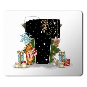 Art Hediye Yeni Yıl Merry Christmas Yılbaşı'na Özel T Harfi 23x19 cm Mouse Pad