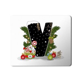 Art Hediye Yeni Yıl Merry Christmas Yılbaşı'na Özel V Harfi 23x19 cm Mouse Pad