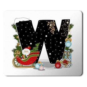 Art Hediye Yeni Yıl Merry Christmas Yılbaşı'na Özel W Harfi 23x19 cm Mouse Pad