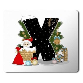 Art Hediye Yeni Yıl Merry Christmas Yılbaşı'na Özel x Harfi 23x19 cm Mouse Pad