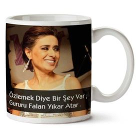 Art Hediye Yıldız Tilbe Özlemek İki Tarafı Baskılı Kupa Bardak