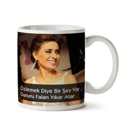 Art Hediye Yıldız Tilbe Özlemek İki Tarafı Baskılı Kupa Bardak