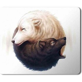 Art Hediye Ying Yang Kurt Baskılı 23x19 cm Mouse Pad