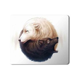 Art Hediye Ying Yang Kurt Baskılı 23x19 cm Mouse Pad