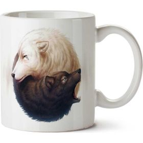 Art Hediye Ying Yang Kurt İki Tarafı Baskılı Kupa Bardak