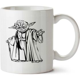Art Hediye Yoda Traços Star Wars İki Tarafı Baskılı Kupa Bardak