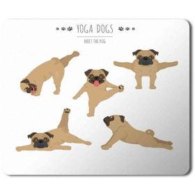 Art Hediye Yoga Dogs Yoga Yapan Köpek Baskılı 23x19 cm Mouse Pad