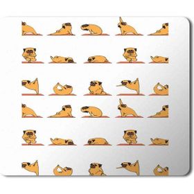 Art Hediye Yoga Yapan Pug Köpek Baskılı 23x19 cm Mouse Pad