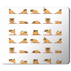 Art Hediye Yoga Yapan Pug Köpek Baskılı 23x19 cm Mouse Pad