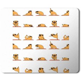 Art Hediye Yoga Yapan Pug Köpek Baskılı 23x19 cm Mouse Pad