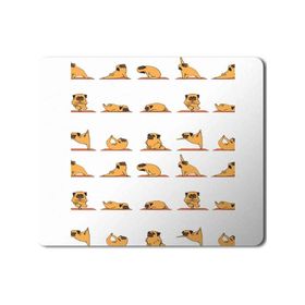 Art Hediye Yoga Yapan Pug Köpek Baskılı 23x19 cm Mouse Pad