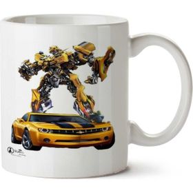 Art HediyeBumblebee Transformes İki Tarafı Baskılı Beyaz Kupa
