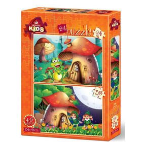 Art Kids 24+35 Parça Mantar Evler Eğitici Çocuk Puzzle
